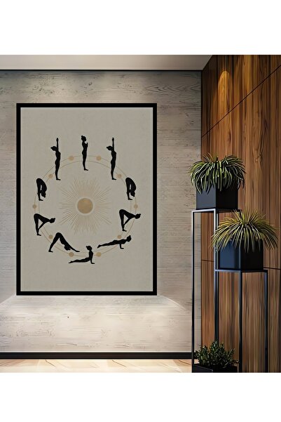 Teona Ahşap Tablou decorativ din lemn dreptunghiular cu poze de yoga, aspect ...