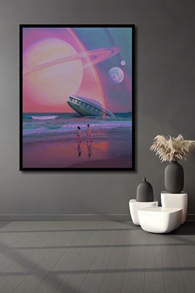 Teona Ahşap Tablou decorativ din lemn dreptunghiular cu aspect de cadru de na...