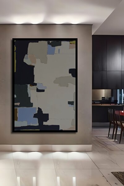 Teona Ahşap Tablou decorativ din lemn dreptunghiular, artă abstractă, culori pastel, aspect de cadru