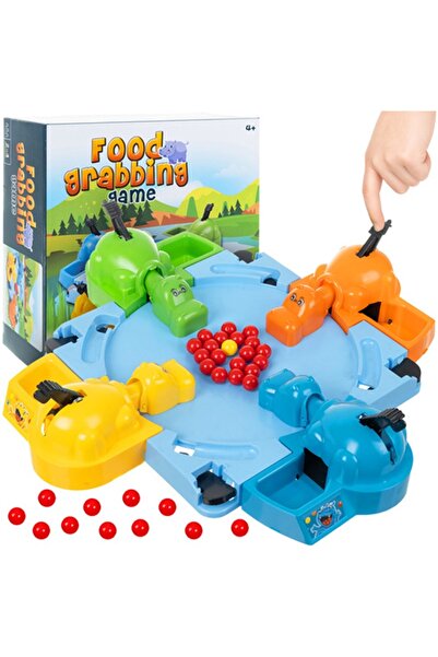 ISO Trade Sp Joc interactiv Hungry Hippos pentru copii si familie, 2-4 jucatori, joc reflexe cu bile colorate