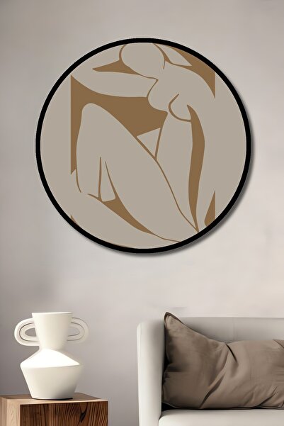 Teona Ahşap Διακοσμητικό Ξύλινο Στρογγυλό Πλαίσιο με εμπριμέ εικόνα Henri Matisse Papiers Découpés