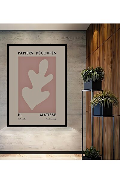 Teona Ahşap Tablou decorativ din lemn dreptunghiular Henri Matisse Leaf croială Aspect cu cadru