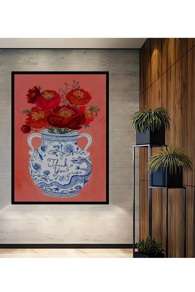 Teona Ahşap Tablou decorativ din lemn dreptunghiular cu margarete într-o vază...