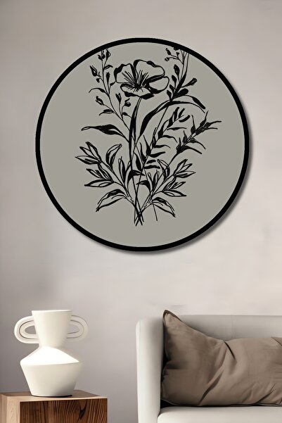 Teona Ahşap Pictură decorativă cu aspect de cadru rotund din lemn, lucrare cu...