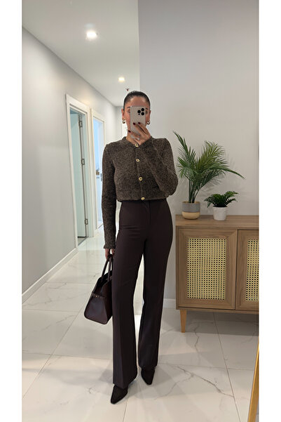 BİRCANÇİL Duffy Acı Kahve Flare Pantolon