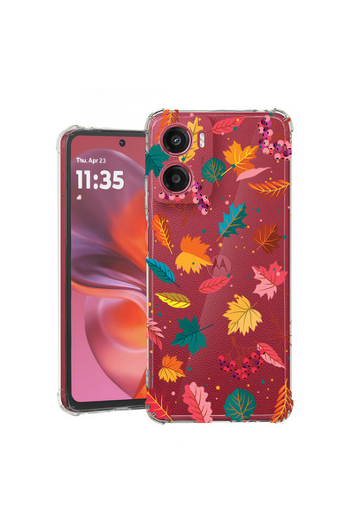 bestcase Carcasă antișoc pentru Motorola Moto G06, Culori de toamnă - Frunze,...