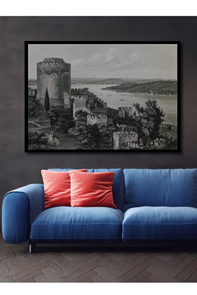 Teona Ahşap Tablou decorativ din lemn dreptunghiular cu vedere la Rumeli Hisarı