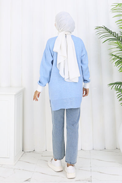 benguen Tunica tricotată cu model S3017 Albastru