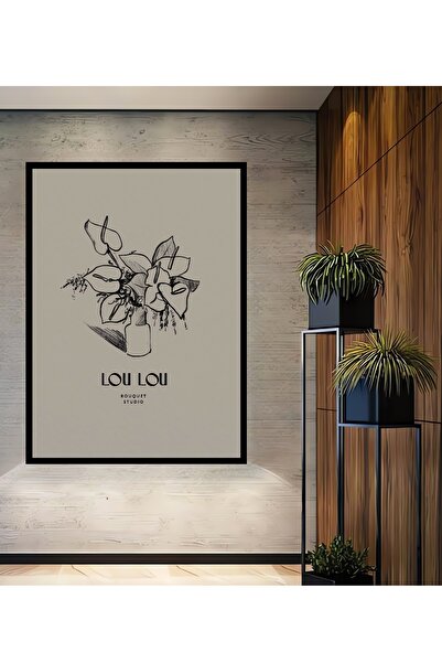 Teona Ahşap Tablă decorativă din lemn, dreptunghiulară, cu model de flori, as...