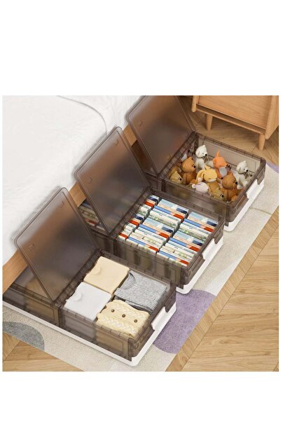 COOYA Under Bed Storage Containers with Wheels,Plastic Stackable Underbed Storage Bins with Lids