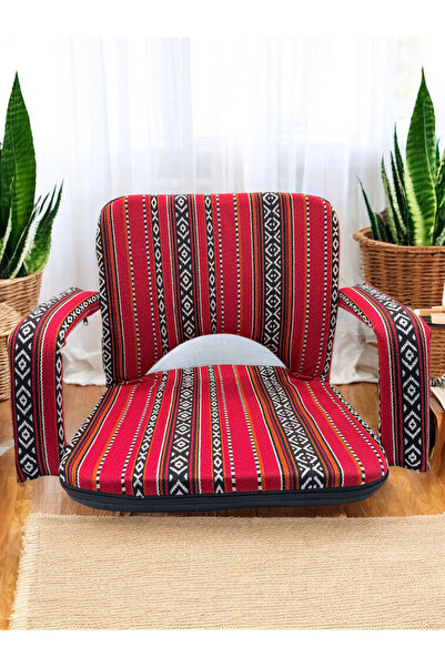 VELMORE Paradiso Floor Lounge Chair - Sand Proof Polyester Beach & Camping Chair - RED