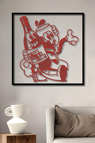 Teona Ahşap Sticla decorativă din lemn pentru pictură dreptunghiulară și ceaș...