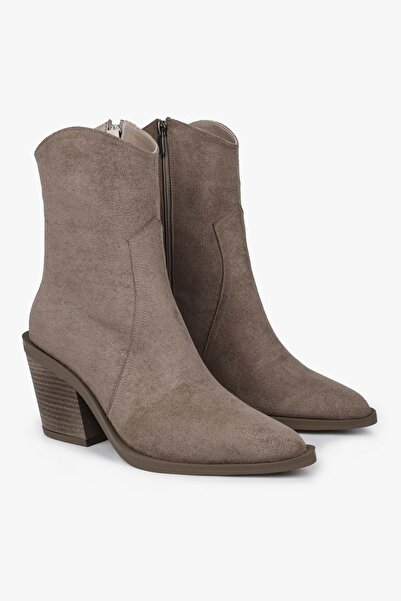 Shoeberry Kadın Bellini Vizon Süet Kovboy Bot