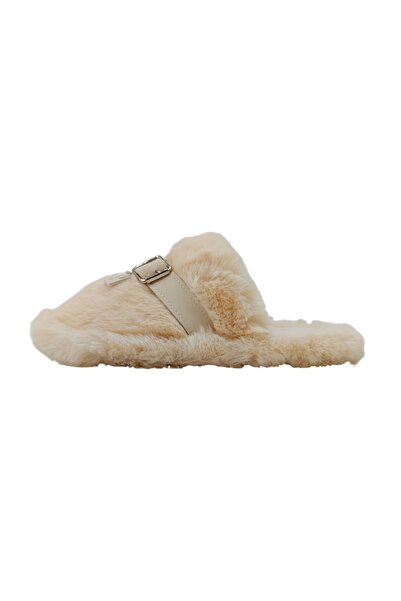 OEM Fluffy and warm slippers for women, with decorative buckle applique, WP-8219