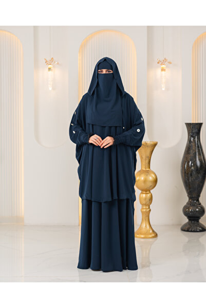 MÜHTEŞEM TEKSTİL yeni sezon kadın tesettürlü çarşaf 3 lü parçalıdır