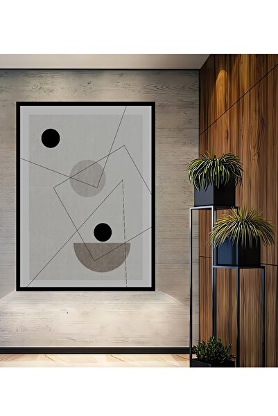 Teona Ahşap Tablou decorativ din lemn dreptunghiular Aspect de cadru cu compoziție geometrică abstractă