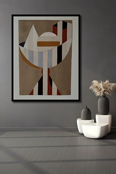 Teona Ahşap Tablou decorativ din lemn dreptunghiular, compoziție de forme abstracte, aspect de cadru