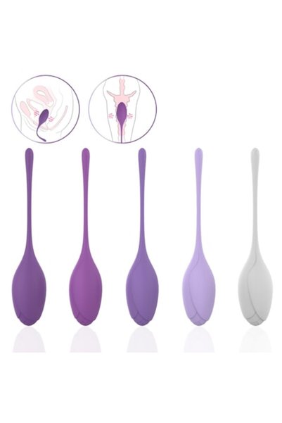 OEM Set de 5 mingi de exerciții Kegel, 5 greutăți progresive, antrenament Plevian, rezistență la apă IPX7