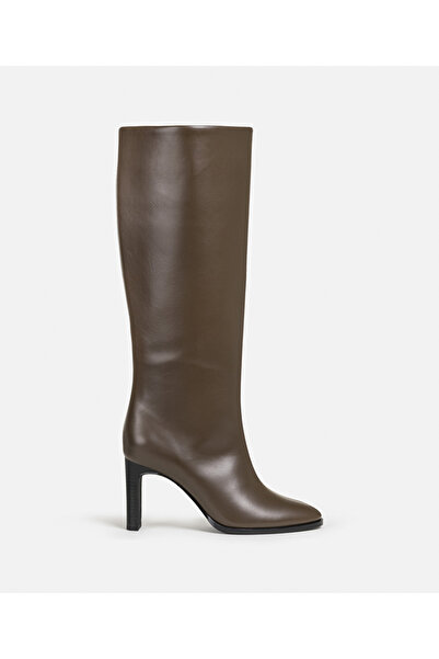 İpekyol Deri görünümlü topuklu çizme