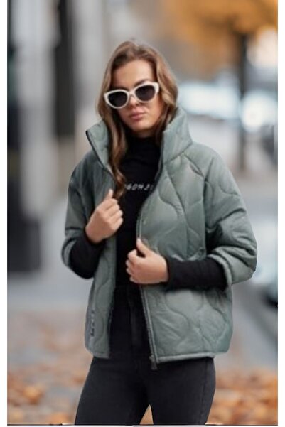 OEM Women's khaki quilted jacket, light and warm – Autumn/Winter, size M