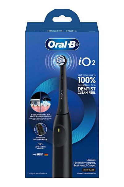 Oral-B فرشاة أسنان كهربائية قابلة لإعادة الشحن iO Series 2، لون أسود