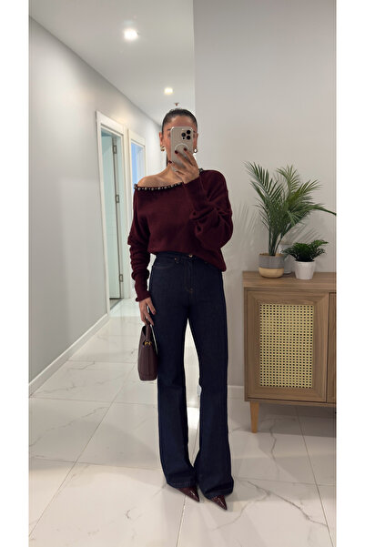 BİRCANÇİL جينز كينري الإسباني باللون الأزرق الداكن