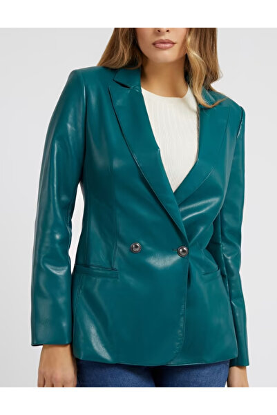 Guess Guess imitation leather jacket, green