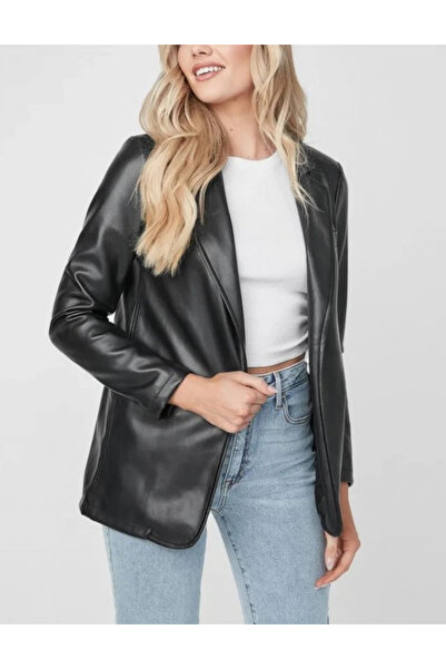 Guess Guess imitation leather jacket, black