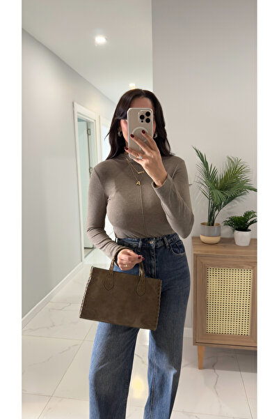 BİRCANÇİL Dlvin Honda Light Khaki Stand Collar Knitwear