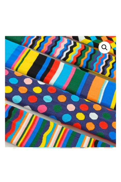 DUYAL Color Pop – Colorful Patterned Unisex Socks Set (5-Piece) |   Geometric, Striped and Polka Dot Patterns