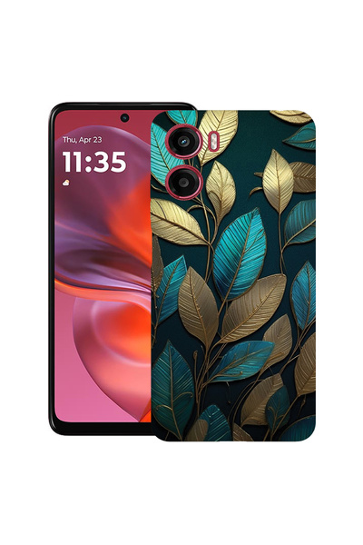 bestcase Carcasă ultra subțire TPU pentru Motorola Moto G06, pene aurii, 2082...