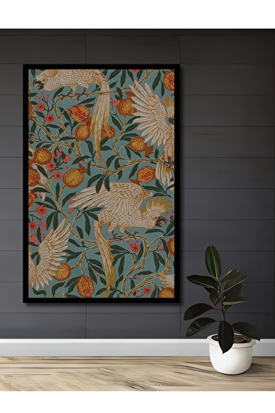 Teona Ahşap Tablou decorativ din lemn dreptunghiular cu păsări tropicale și f...