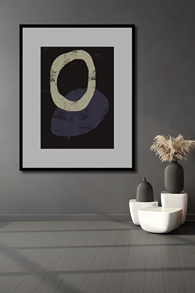 Teona Ahşap Tablou decorativ din lemn dreptunghiular cu forme geometrice abstracte cu aspect de cadru