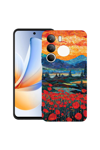 bestcase Carcasă ultrasubțire TPU pentru Realme C71, maci în apus de soare, 2...