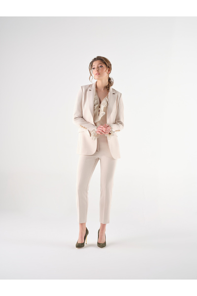 Cristina Barros Elegant cream/beige pastel blazer