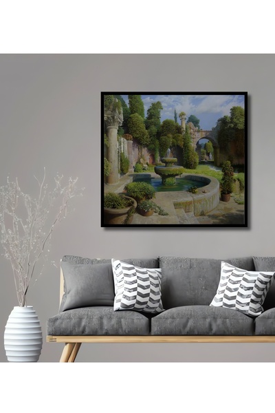 Teona Ahşap Tablou decorativ din lemn dreptunghiular cu aspect de cadru de gr...