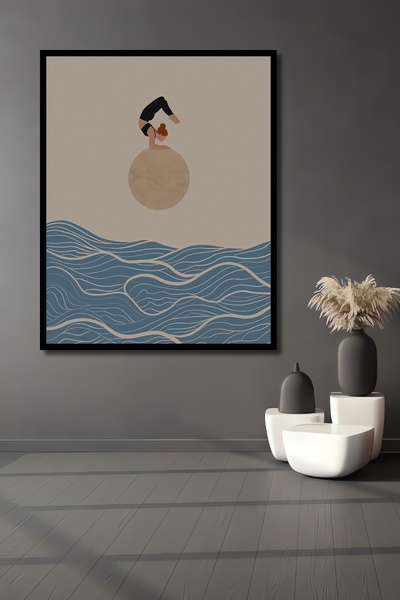 Teona Ahşap Tablou decorativ din lemn dreptunghiular Călătoria echilibrului A...