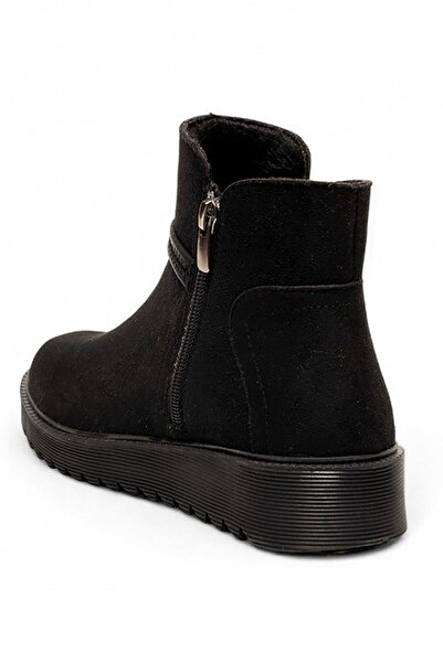 Celira Dvm Süet Siyah Fermuarlı Kadın Kışlık Bot NSB518