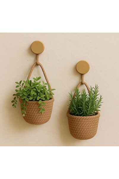 Home STD sepet mini dekoratif sepet, 2li saksılık çiçeklik 12*10 cm