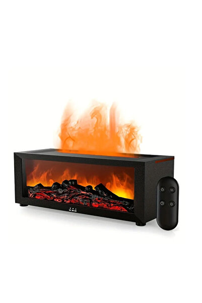 EXENAR Şömine Görünümlü Alev Efektli Hava Nemlendirici 3D Alev Aroma Difüzörü Aroma Terapi Buhar Makinesi