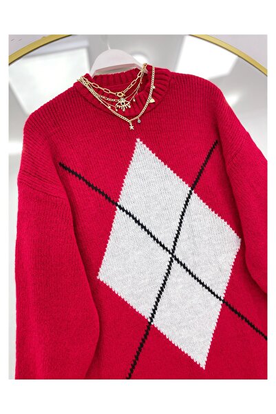 YEDİLALE Patterned Zero-Necklace Tricot Sweater [80/85 cm Medium, Can Be Ironed]