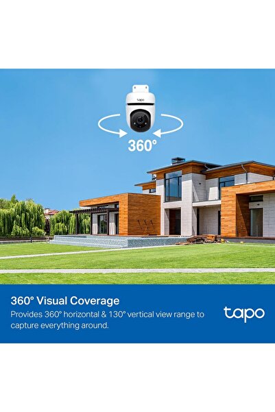 tapo كاميرا أمان خارجية سلكية بدقة 1080 بكسل مع إمكانية التحكم في الوضع/الإمالة وتقنية Wi-Fi