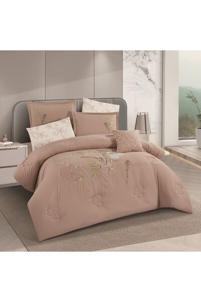 HOURS Horse Luxury Microfiber Summer Bedspread Embroidered for Double Bed Size 200x200 cm, 8 Pieces, 240 Stitches