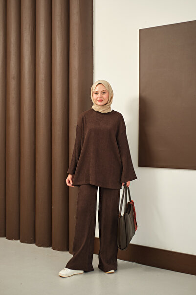 LOCCO Women's Wrinkled Pattern Suit Brown