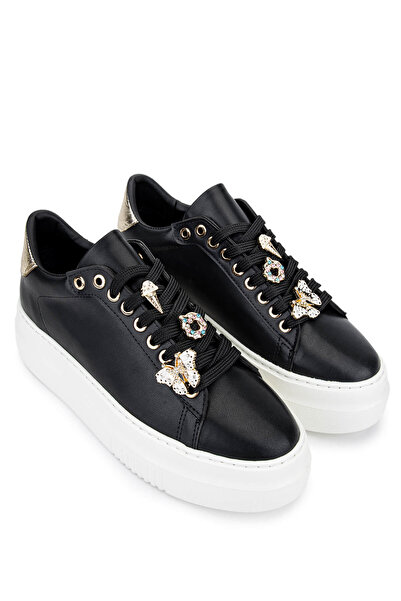 Tamer Tanca Kadın Suni Deri Siyah Analin Sneakers & Spor Ayakkabı