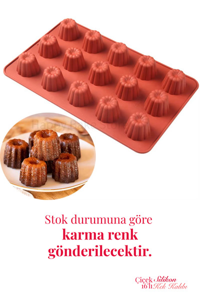 grimorlife Silicone 16-Cell Flower Pattern Cake and Chocolate Mold Baking Mold Non-Stick