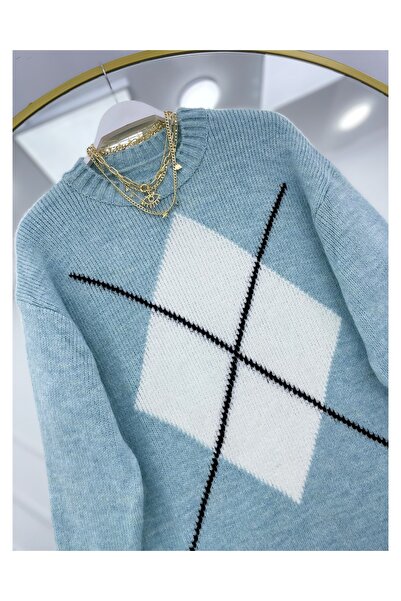 YEDİLALE Patterned Zero-Necklace Tricot Sweater [80/85 cm Medium, Can Be Ironed]