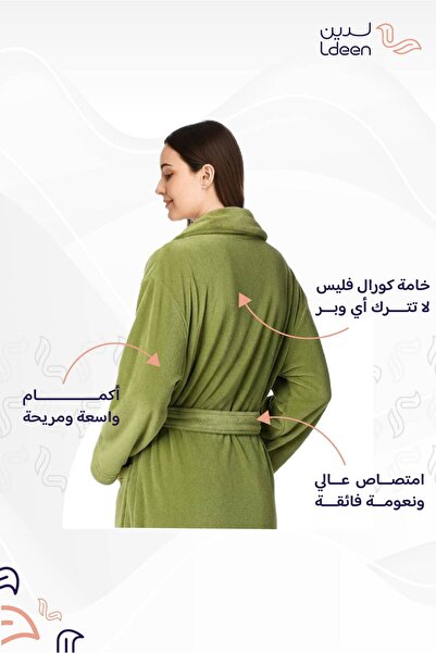 ldeen Unisex Coral Fleece Upgraded Bathrobe - Highly Absorbent Bathrobe Soft on Skin