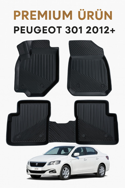 Black Gold Peugeot 301 2012+ Uyumlu 3D Oto Paspas Premium