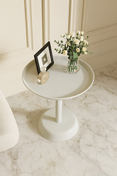 Golden Bark White side table, modern coffee table for living room and bedroom